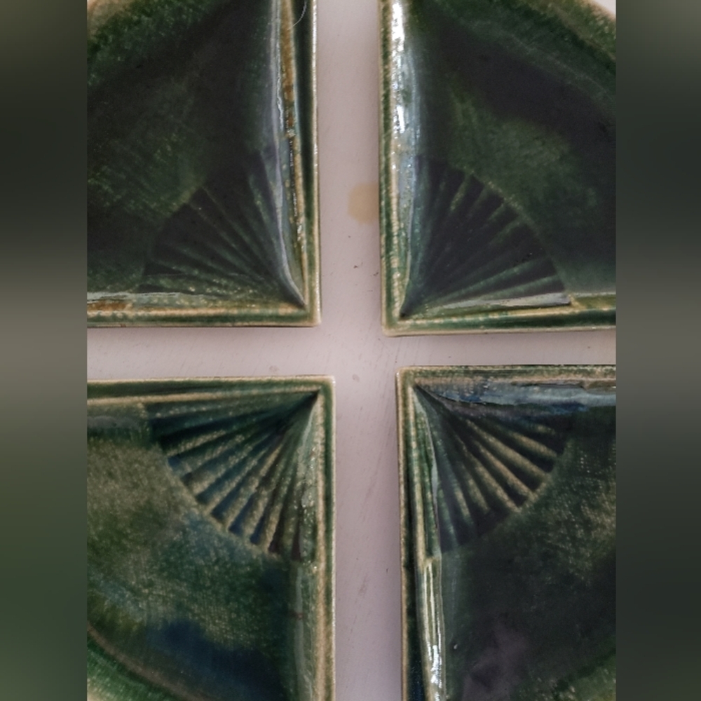 Japanese Serving Dishes, Set Of 4, Vintage, Green - Picture 8 of 8